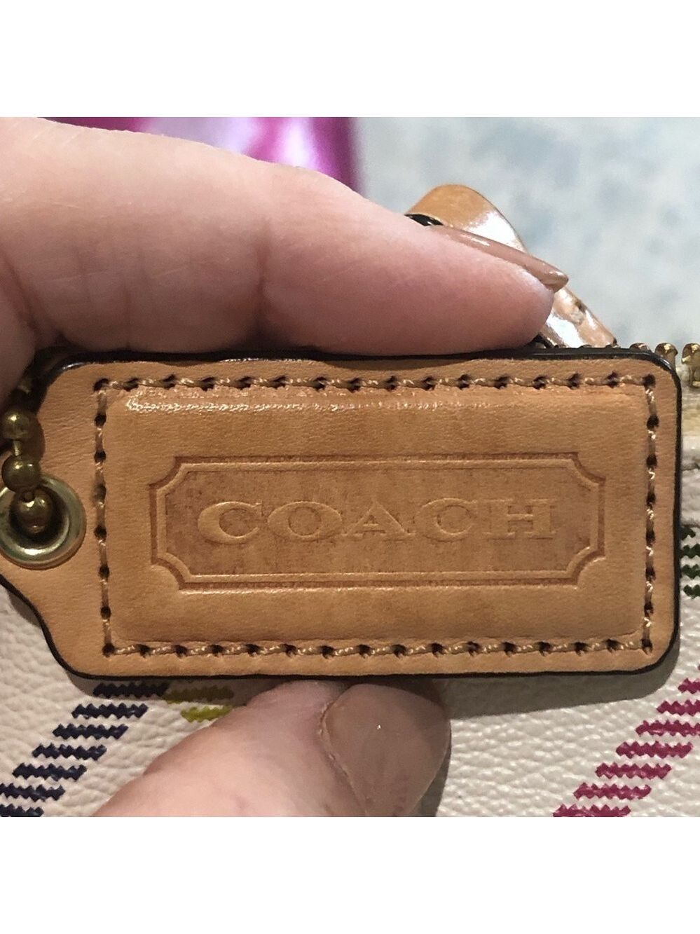 Coach Factory Peyton diagonal tattersall plaid shoulder crossbody zipper close - Picture 4 of 15